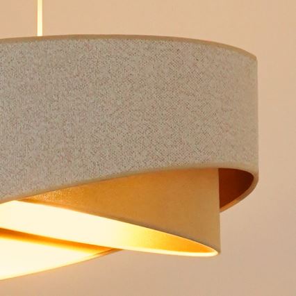 Brilagi - LED-kattokruunu johdossa LYRA 1xE27/15W/230V valkoinen/beige/kulta