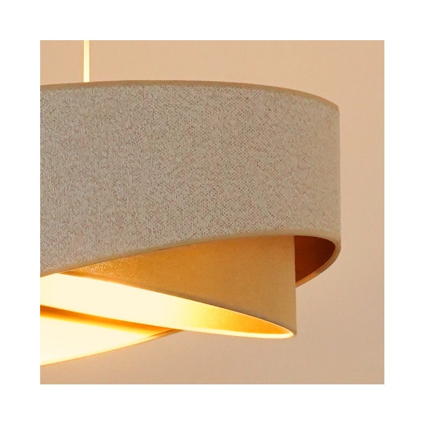 Brilagi - LED-kattokruunu johdossa LYRA 1xE27/15W/230V valkoinen/beige/kulta