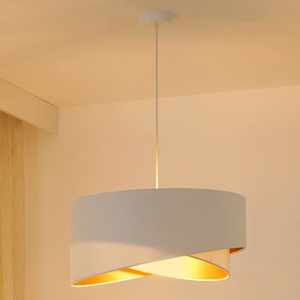 Brilagi - LED-kattokruunu johdossa LYRA 1xE27/15W/230V valkoinen/kulta