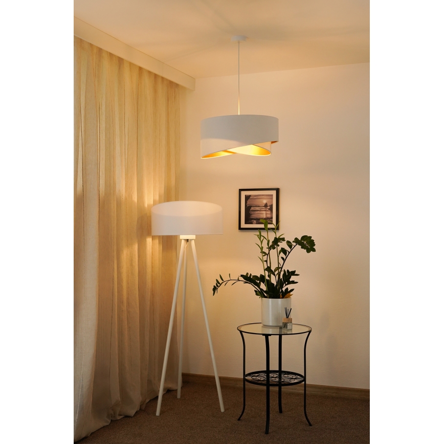 Brilagi - LED-kattokruunu johdossa LYRA 1xE27/15W/230V valkoinen/kulta