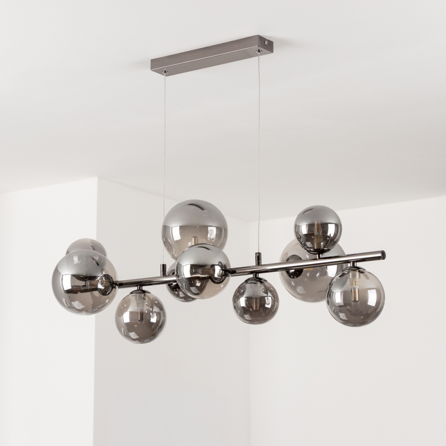 Brilagi - LED-kattokruunu johdossa MILLA 10xG9/3W/230V kiiltävä kromi/savuinen