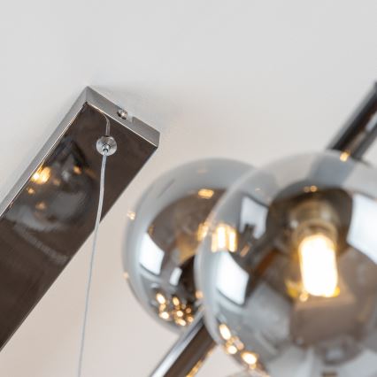 Brilagi - LED-kattokruunu johdossa MILLA 10xG9/3W/230V kiiltävä kromi/savuinen