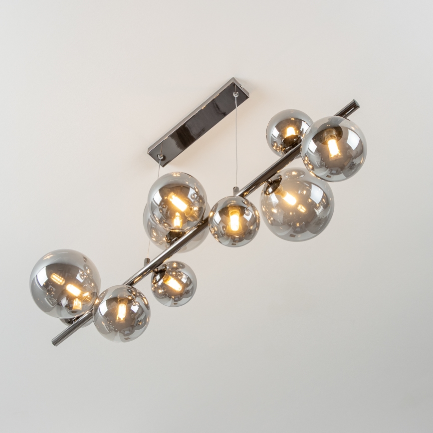 Brilagi - LED-kattokruunu johdossa MILLA 10xG9/3W/230V kiiltävä kromi/savuinen