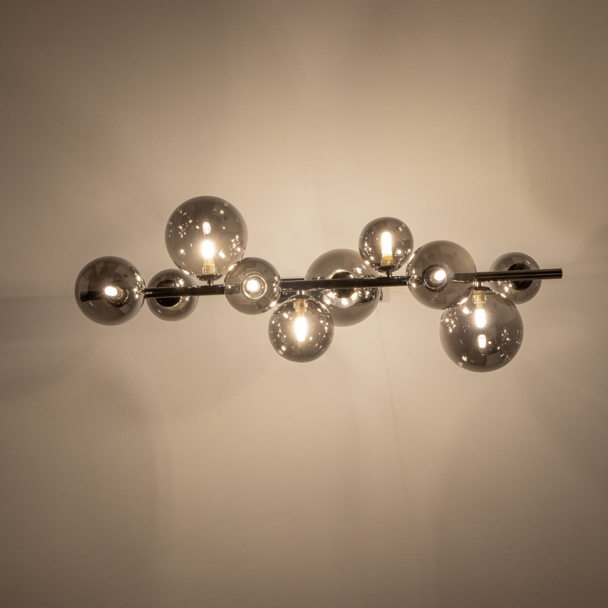 Brilagi - LED-kattokruunu johdossa MILLA 10xG9/3W/230V kiiltävä kromi/savuinen