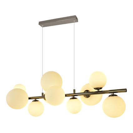 Brilagi - LED-kattokruunu johdossa MILLA 10xG9/3W/230V kiiltävä kromi/valkoinen