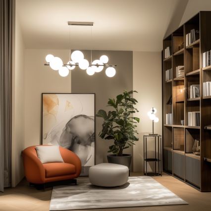 Brilagi - LED-kattokruunu johdossa MILLA 10xG9/3W/230V kiiltävä kromi/valkoinen