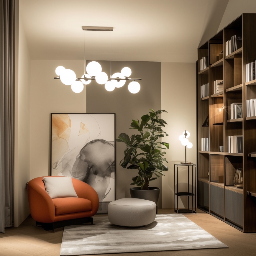 Brilagi - LED-kattokruunu johdossa MILLA 10xG9/3W/230V kiiltävä kromi/valkoinen