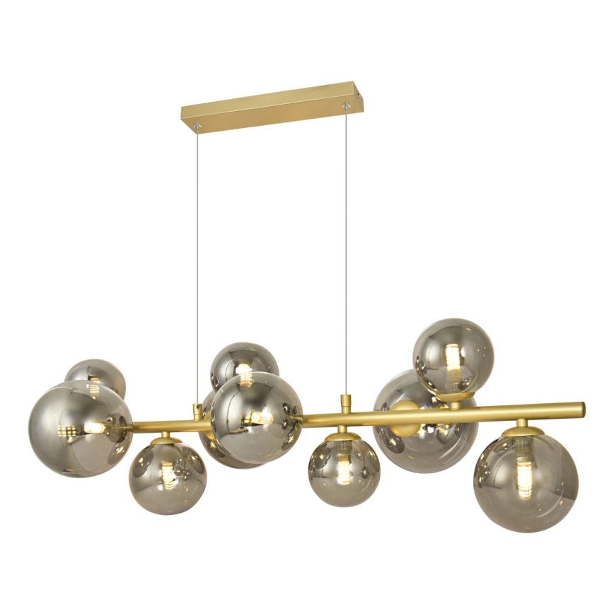 Brilagi - LED-kattokruunu johdossa MILLA 10xG9/3W/230V kulta/savuinen
