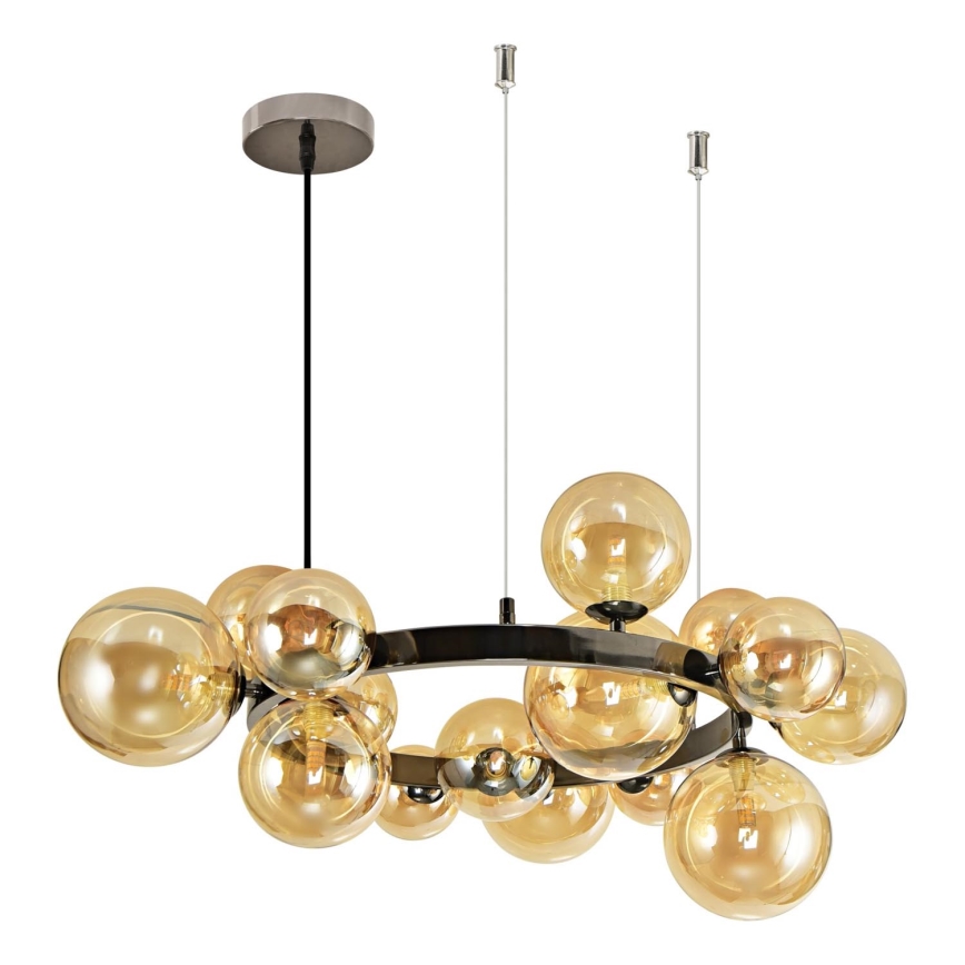Brilagi - LED-kattokruunu johdossa MILLA 15xG9/3W/230V kiiltävä kromi/kulta