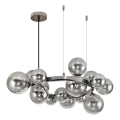 Brilagi - LED-kattokruunu johdossa MILLA 15xG9/3W/230V kiiltävä kromi/savuinen