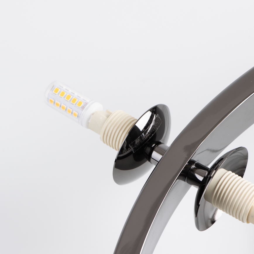 Brilagi - LED-kattokruunu johdossa MILLA 15xG9/3W/230V kiiltävä kromi/savuinen