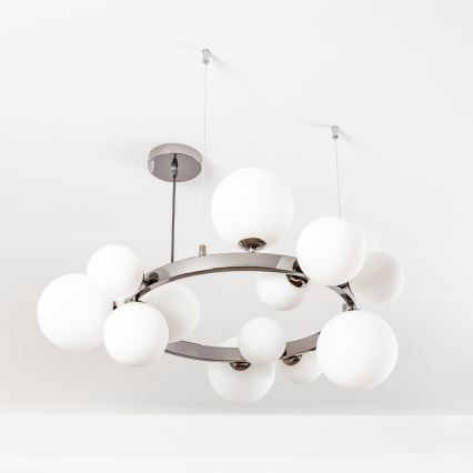 Brilagi - LED-kattokruunu johdossa MILLA 15xG9/3W/230V kiiltävä kromi/valkoinen