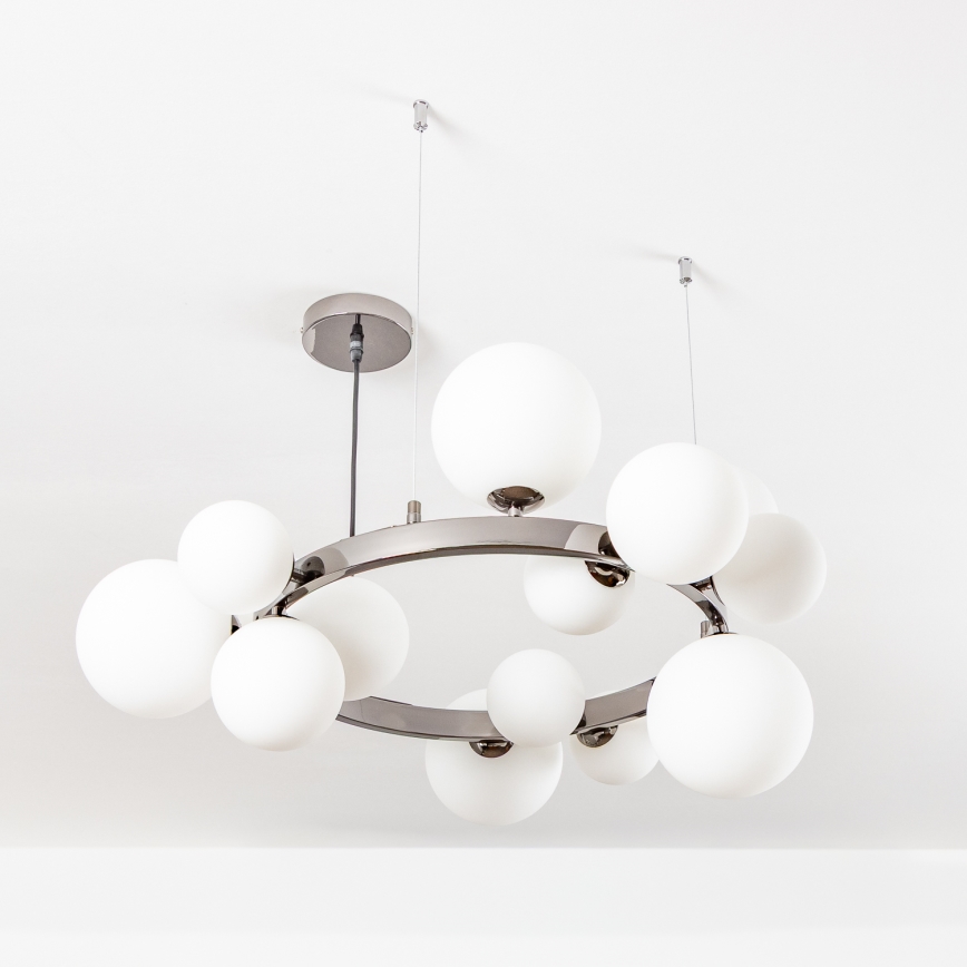 Brilagi - LED-kattokruunu johdossa MILLA 15xG9/3W/230V kiiltävä kromi/valkoinen