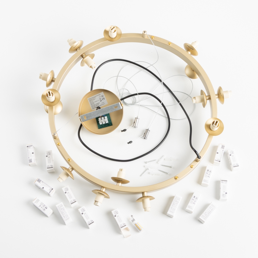 Brilagi - LED-kattokruunu johdossa MILLA 15xG9/3W/230V kulta