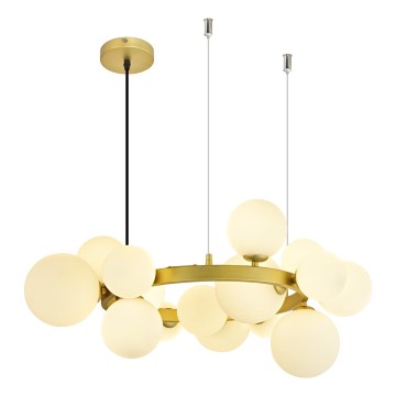 Brilagi - LED-kattokruunu johdossa MILLA 15xG9/3W/230V kulta/valkoinen