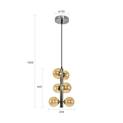 Brilagi - LED-kattokruunu johdossa MILLA 6xG9/3W/230V kiiltävä kromi/kulta