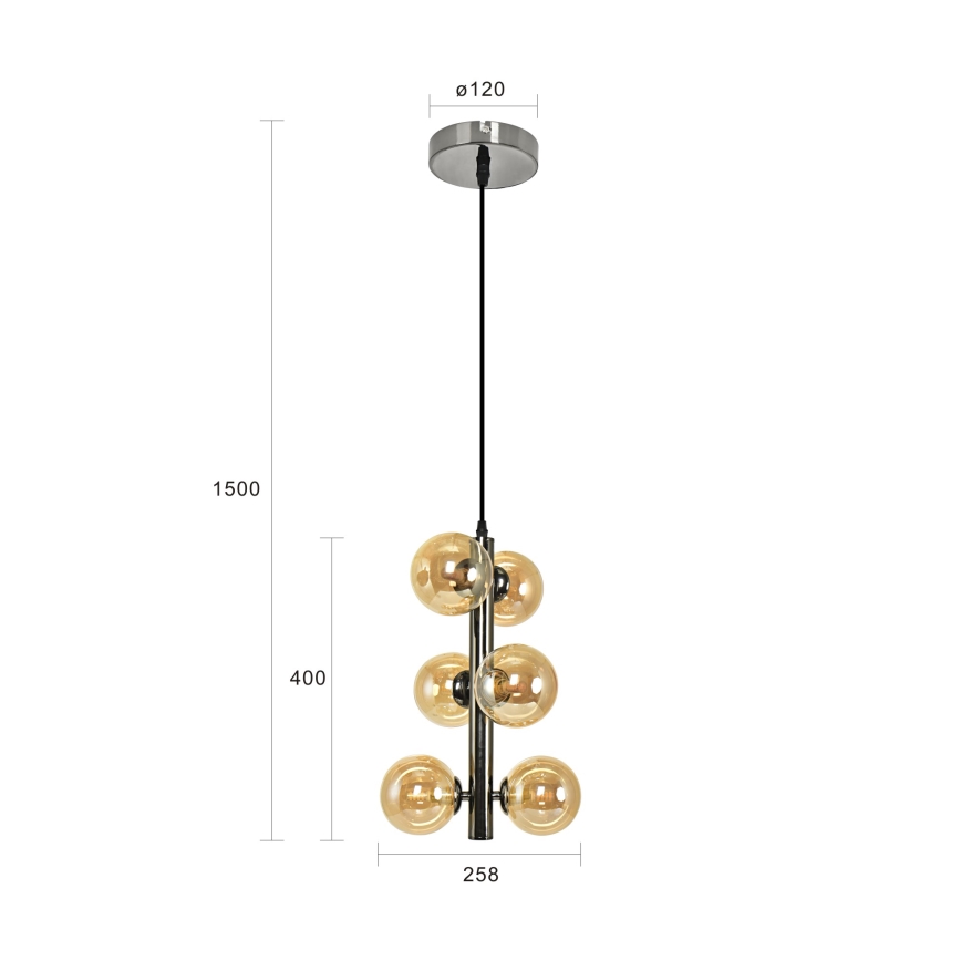 Brilagi - LED-kattokruunu johdossa MILLA 6xG9/3W/230V kiiltävä kromi/kulta