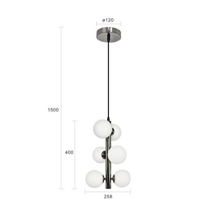 Brilagi - LED-kattokruunu johdossa MILLA 6xG9/3W/230V kiiltävä kromi/valkoinen