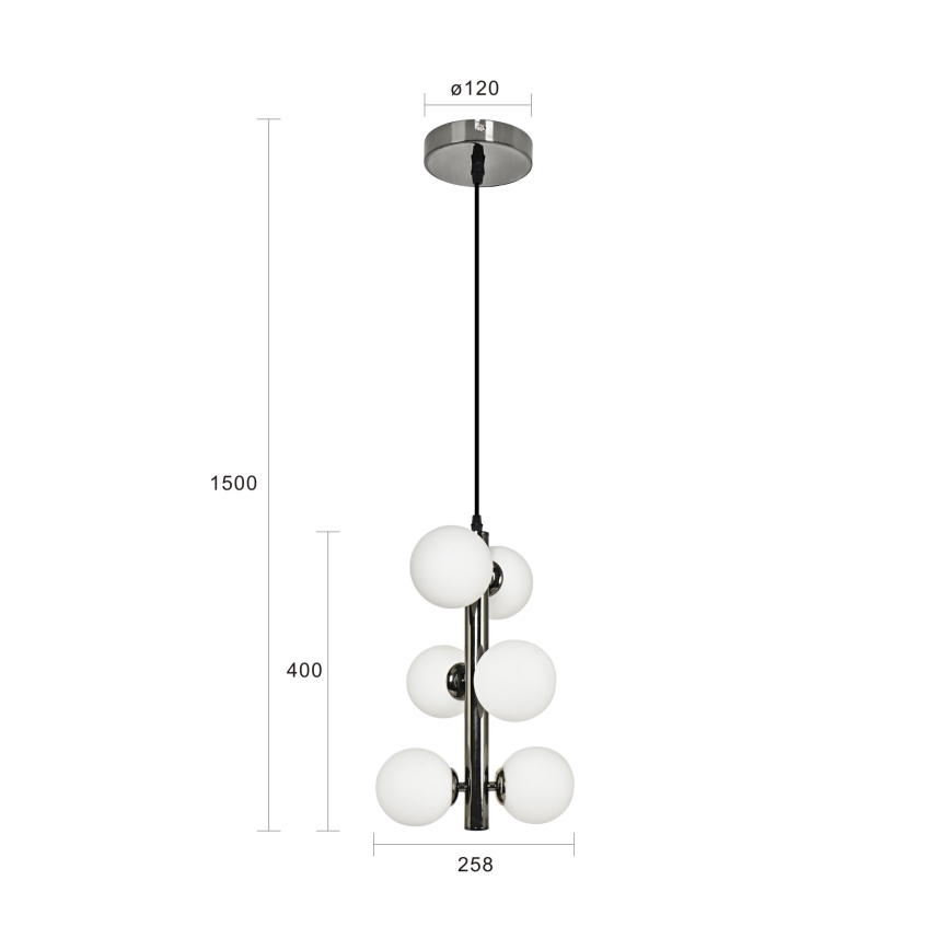 Brilagi - LED-kattokruunu johdossa MILLA 6xG9/3W/230V kiiltävä kromi/valkoinen