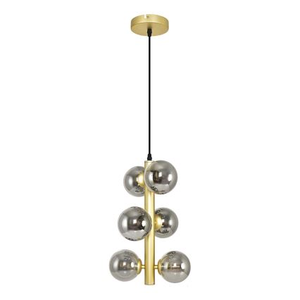 Brilagi - LED-kattokruunu johdossa MILLA 6xG9/3W/230V kulta/savuinen