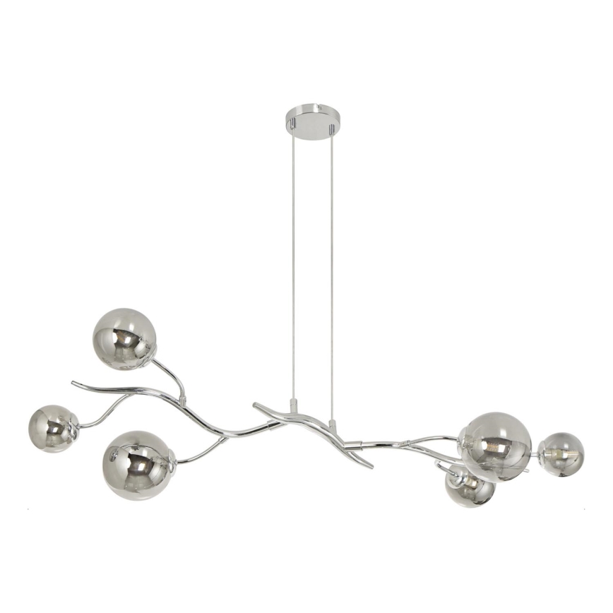 Brilagi - LED-kattokruunu johdossa MISTEL 6xG9/3W/230V kiiltävä kromi/savuinen