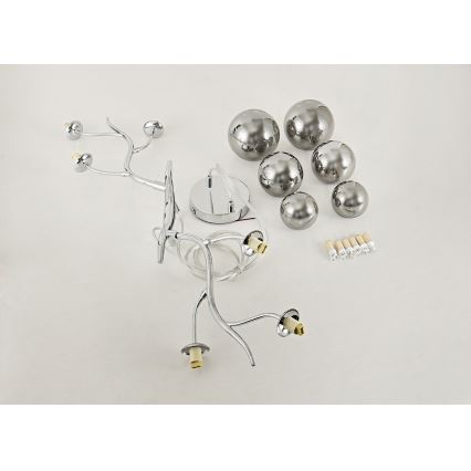 Brilagi - LED-kattokruunu johdossa MISTEL 6xG9/3W/230V kiiltävä kromi/savuinen