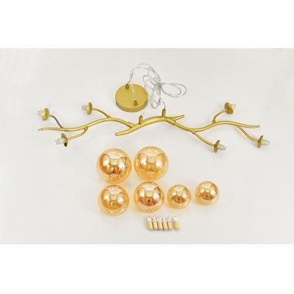 Brilagi - LED-kattokruunu johdossa MISTEL 6xG9/3W/230V kulta