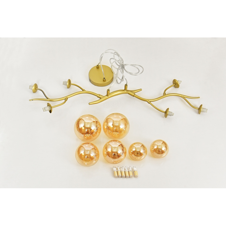 Brilagi - LED-kattokruunu johdossa MISTEL 6xG9/3W/230V kulta