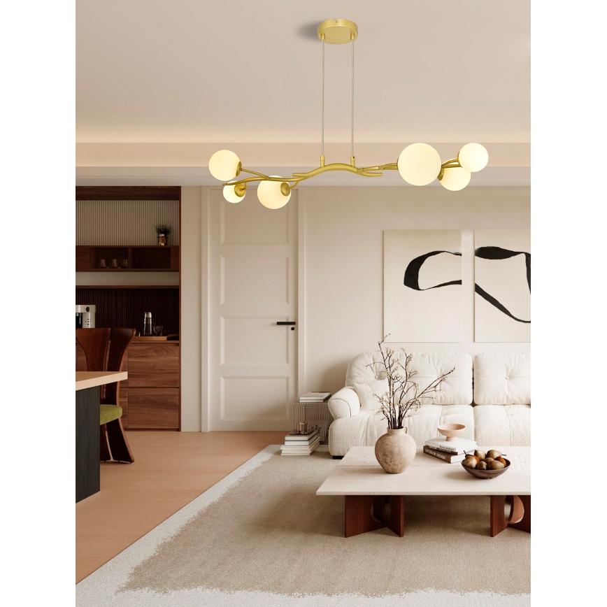 Brilagi - LED-kattokruunu johdossa MISTEL 6xG9/3W/230V kulta/valkoinen