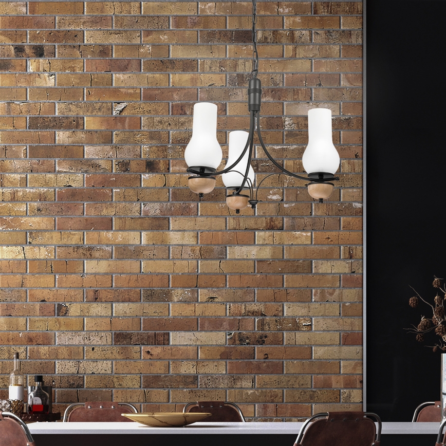 Brilagi - LED Kattokruunu ketjussa COTTAGE 3xE14/40W/230V pyökki/valkoinen