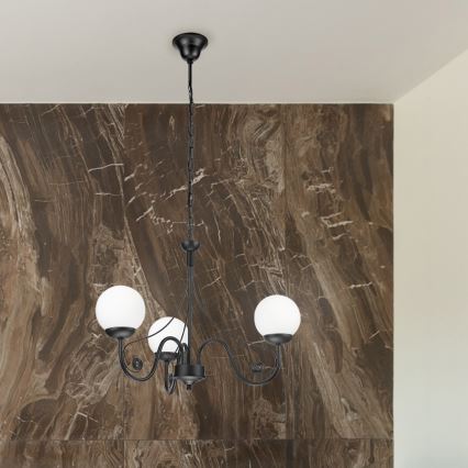 Brilagi - LED Kattokruunu ketjussa COTTAGE 3xG9/40W/230V musta/valkoinen