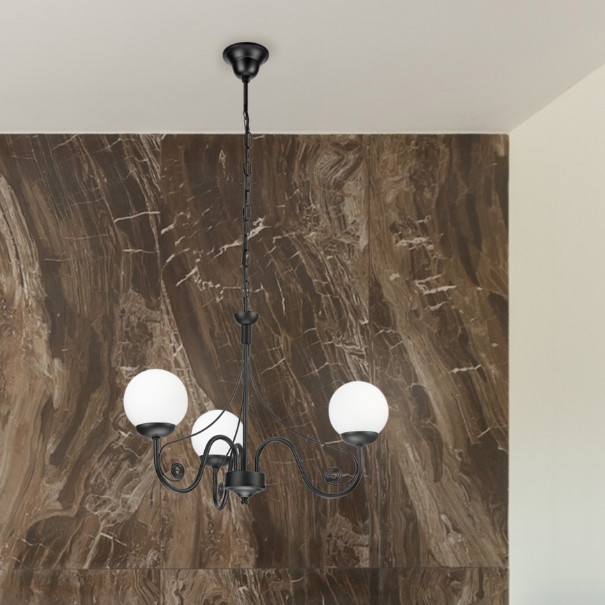 Brilagi - LED Kattokruunu ketjussa COTTAGE 3xG9/40W/230V musta/valkoinen