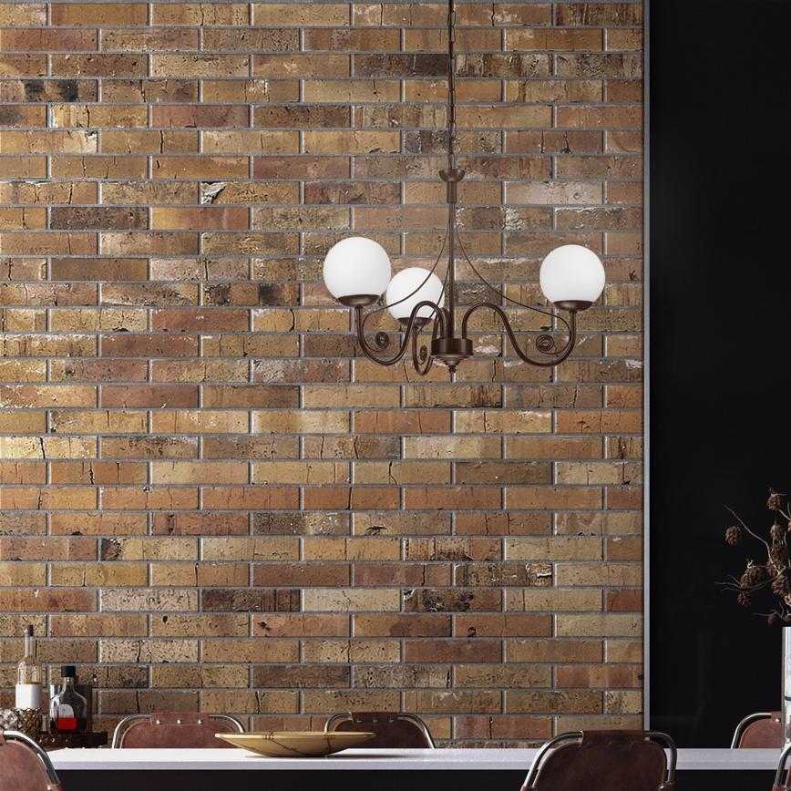 Brilagi - LED Kattokruunu ketjussa COTTAGE 3xG9/40W/230V ruskea/valkoinen