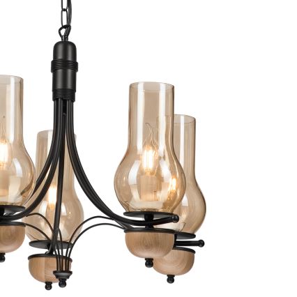 Brilagi - LED Kattokruunu ketjussa COTTAGE 5xE14/40W/230V pyökki/ruskea