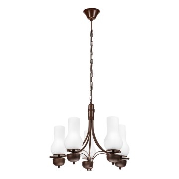 Brilagi - LED Kattokruunu ketjussa COTTAGE 5xE14/40W/230V tammi/valkoinen