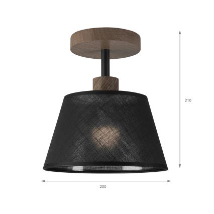 Brilagi - LED Pinta kattovalaisin ANTHONY 1xE14/60W/230V tammi-pähkinä/musta
