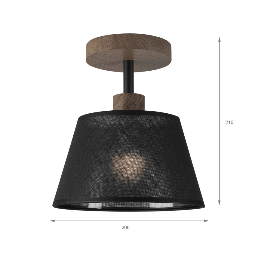 Brilagi - LED Pinta kattovalaisin ANTHONY 1xE14/60W/230V tammi-pähkinä/musta