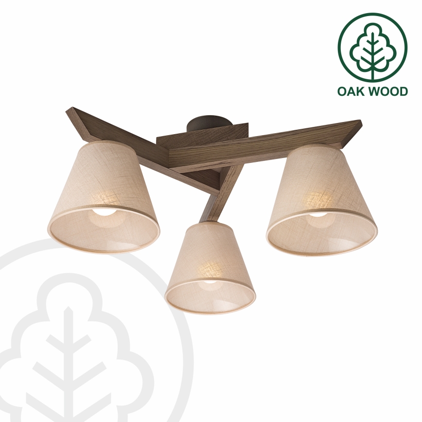 Brilagi - LED Pinta kattovalaisin ANTHONY 3xE14/40W/230V tammi-pähkinä/beige