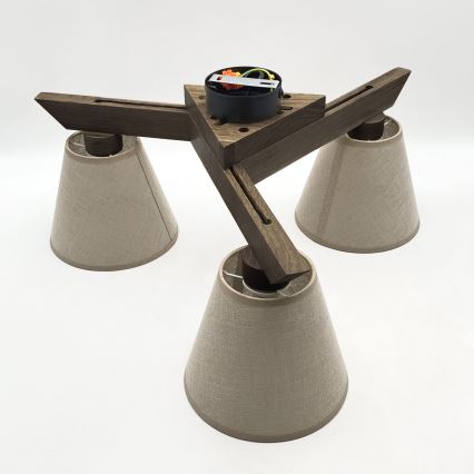 Brilagi - LED Pinta kattovalaisin ANTHONY 3xE14/40W/230V tammi-pähkinä/beige