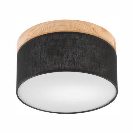 Brilagi - LED Kattovalaisin BELLADONNA 1xE27/15W/230V halkaisija 30 cm musta/mänty