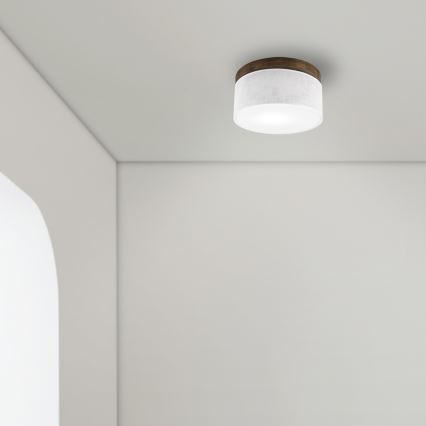 Brilagi - LED-kattovalaisin BELLADONNA 1xE27/15W/230V halkaisija 30 cm valkoinen/tammi-pähkinä