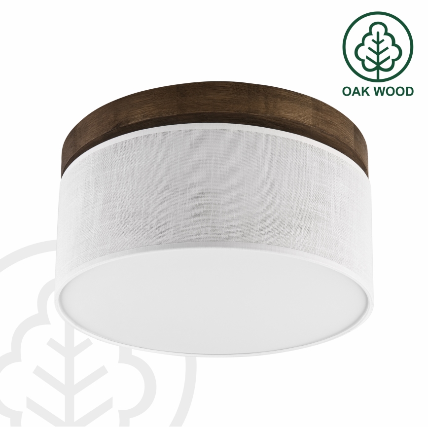 Brilagi - LED-kattovalaisin BELLADONNA 1xE27/15W/230V halkaisija 30 cm valkoinen/tammi-pähkinä
