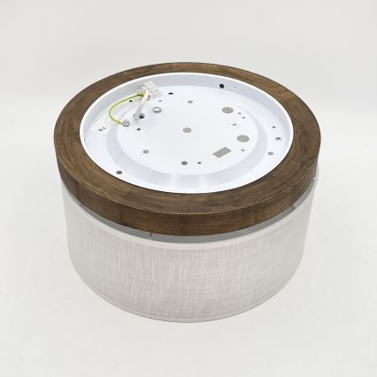 Brilagi - LED-kattovalaisin BELLADONNA 1xE27/15W/230V halkaisija 30 cm valkoinen/tammi-pähkinä