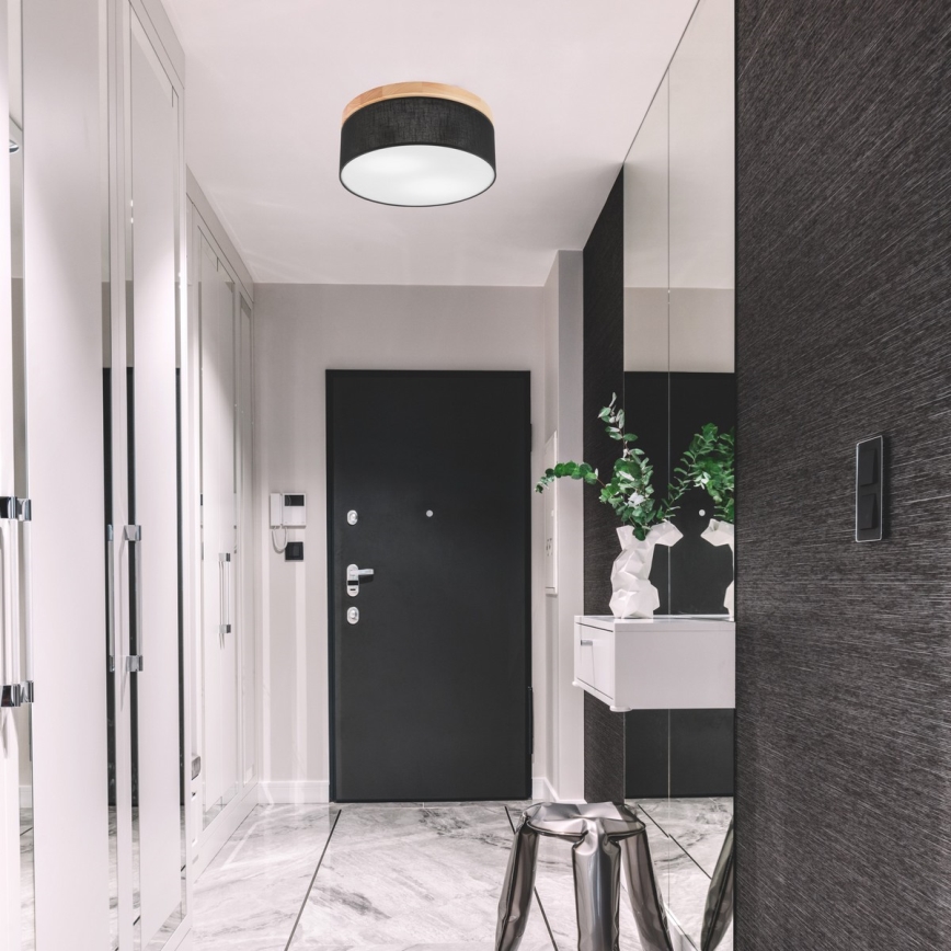 Brilagi - LED Kattovalaisin BELLADONNA 2xE27/15W/230V halkaisija 40 cm musta/mänty