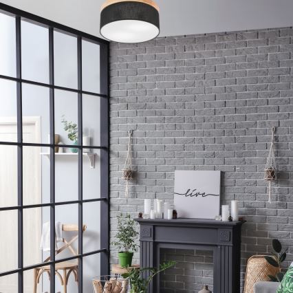 Brilagi - LED Kattovalaisin BELLADONNA 2xE27/15W/230V halkaisija 40 cm musta/mänty