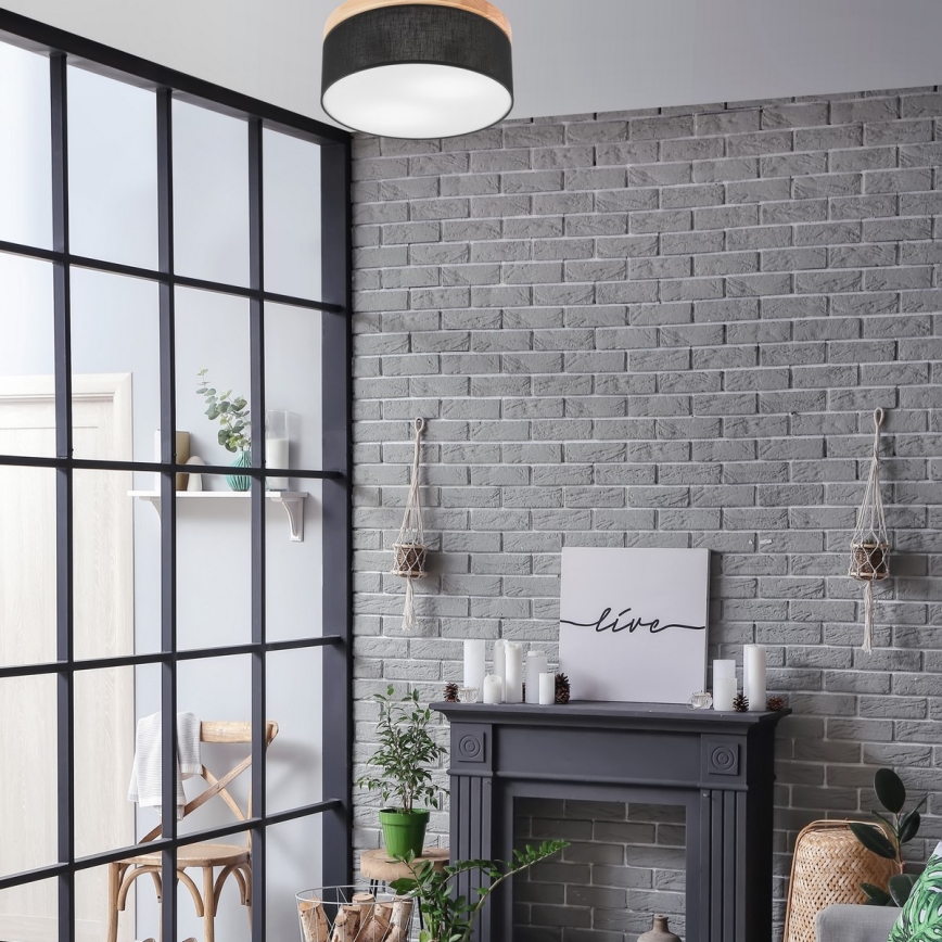 Brilagi - LED Kattovalaisin BELLADONNA 2xE27/15W/230V halkaisija 40 cm musta/mänty