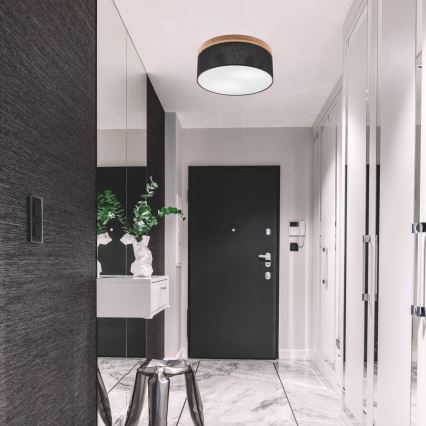 Brilagi - LED-kattovalaisin BELLADONNA 2xE27/15W/230V halkaisija 40 cm musta/tammi