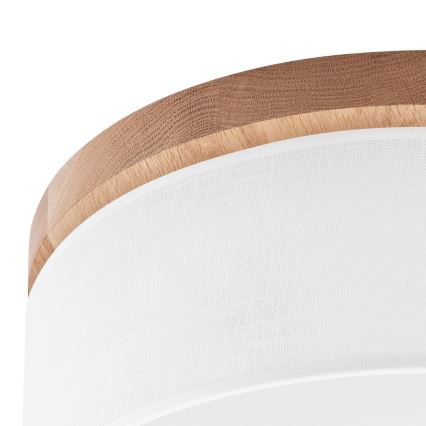 Brilagi - LED Kattovalaisin BELLADONNA 2xE27/15W/230V halkaisija 40 cm valkoinen/tammi