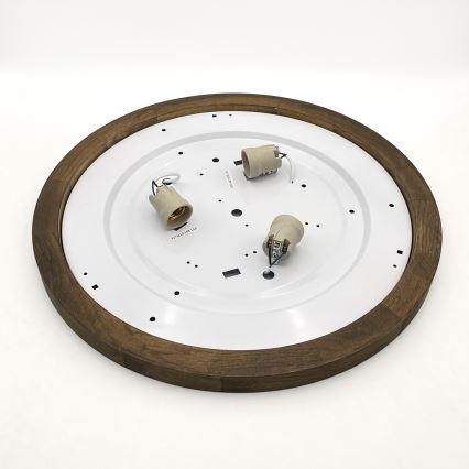 Brilagi - LED-kattovalaisin BELLADONNA 3xE27/15W/230V halkaisija 50 cm valkoinen/tammi-pähkinä