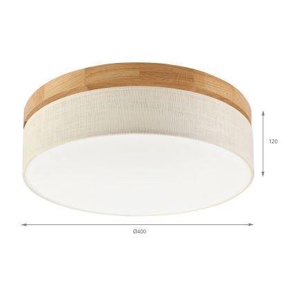 Brilagi - LED-kattovalaisin BELLADONNA LED/36W/230V halkaisija 40 cm kerma/tammi